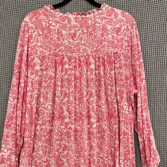 Eileen West Floral Button Front Pajama Gown Size XL Cottagecore Ruffle Ballet - Picture 5 of 8